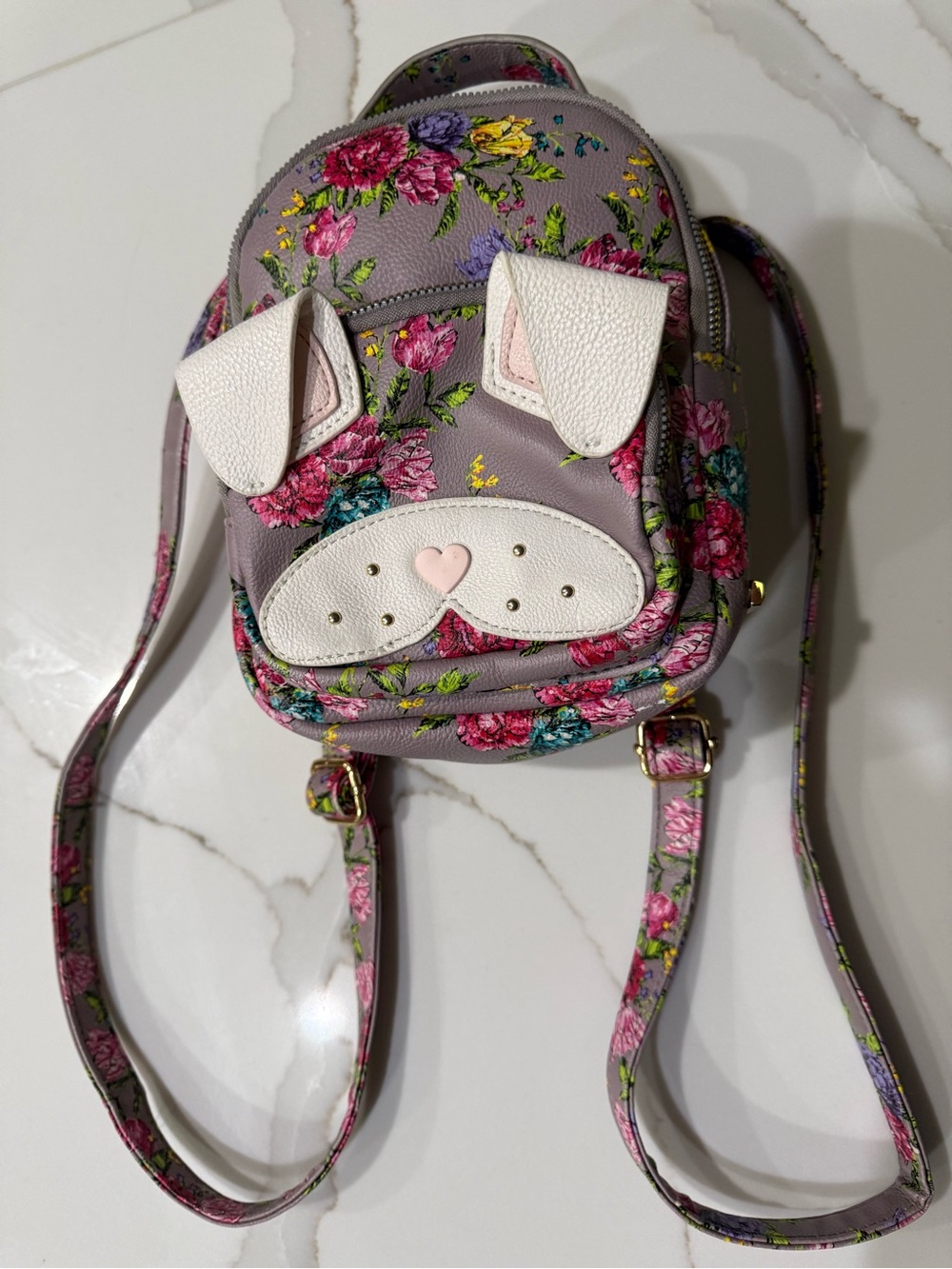 Kids Betsy Johnson Floral Puppy Mini Backpack - Pink Lavender